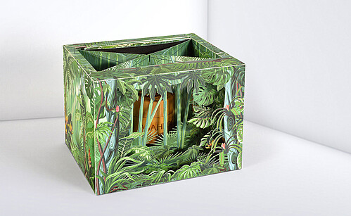 Jungle look packaging with multiple layers