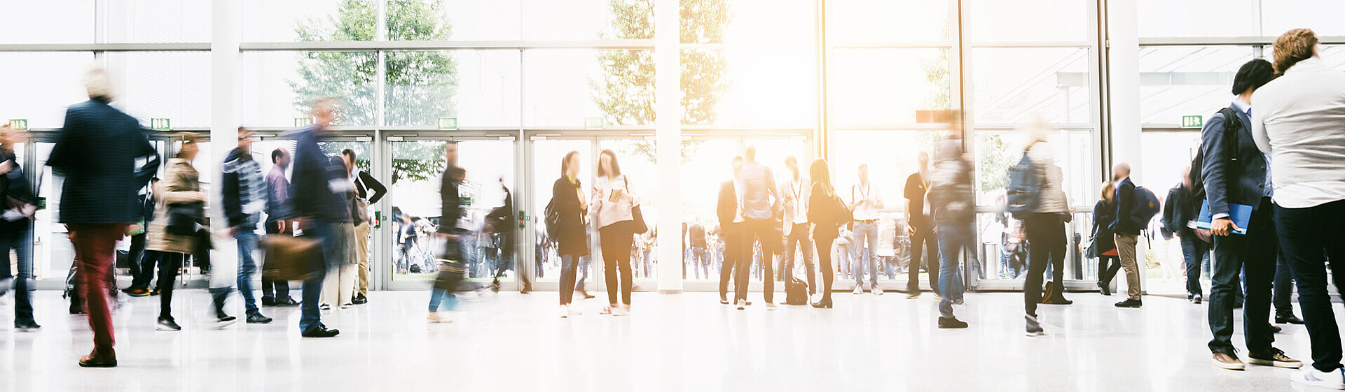 People in exhibition hall